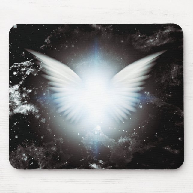 Shining angel wings mouse pad (Front)