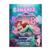 Shining Ariel Mermaid Invitation