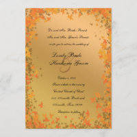 Shining Autumn Gold Tangerine Wedding Invitation
