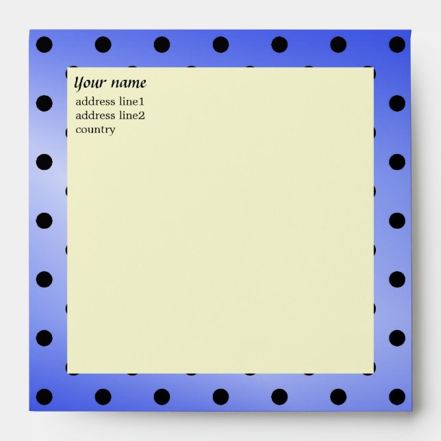 Shining blue and black polka dots graphic envelops envelope (Front)