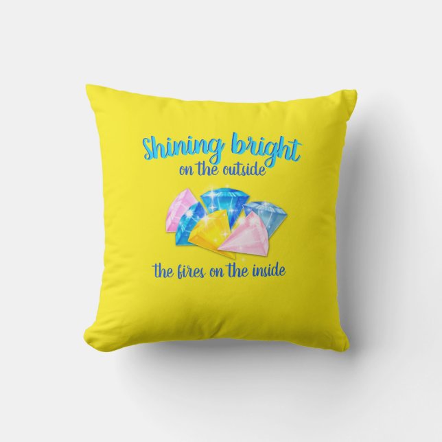 Shining-Bright-Diamonds-Blue-  Throw Pillow (Front)
