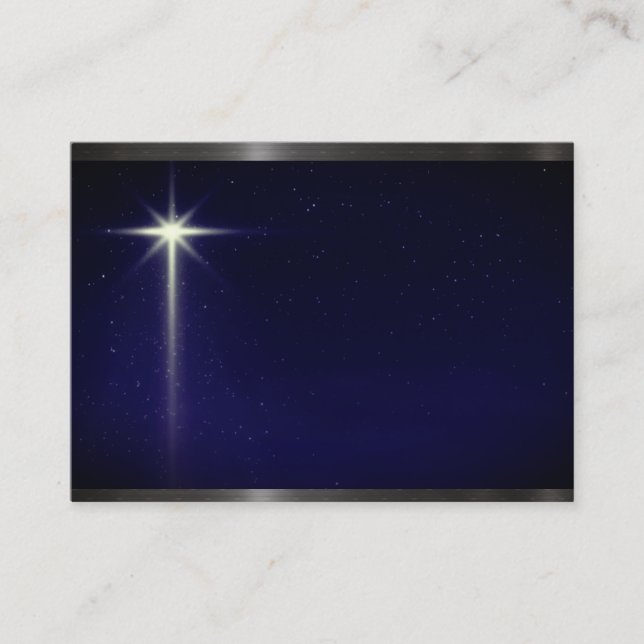 Shining Bright North Star in Clear Blue Sky on a Business Card (Front)