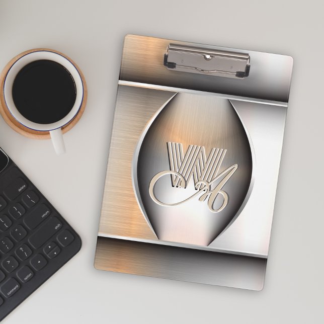 Shining Brushed Steel Monogram Clipboard (Creator Uploaded)
