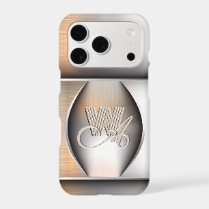 Shining brushed steel monogram iPhone / iPad case