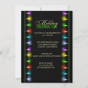 Shining Christmas Lights Party Invitation