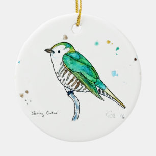 Shining Cuckoo Ceramic Tree Decoration