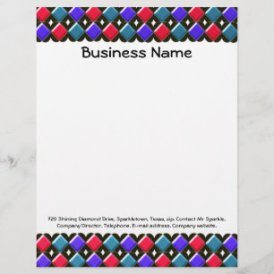 Shining Diamonds Customisable Letterhead Template