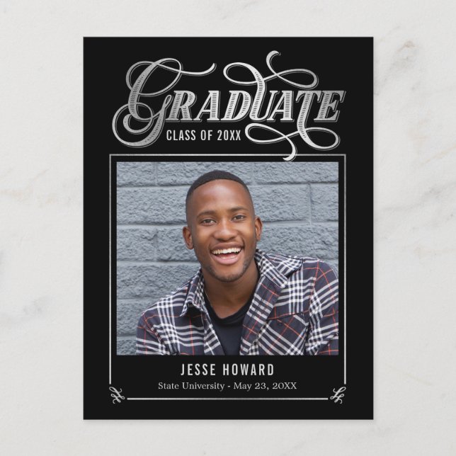 Shining Future Editable Colour Graduation Postcard (Front)