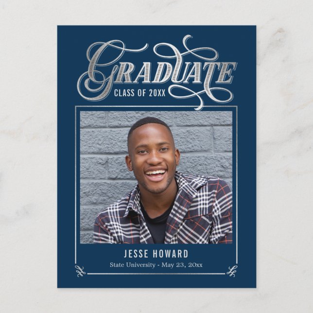 Shining Future Editable Colour Graduation Postcard (Front)