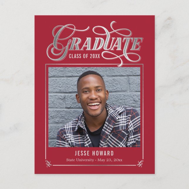 Shining Future Editable Colour Graduation Postcard (Front)