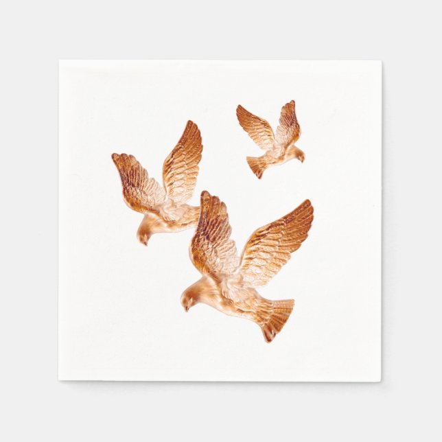 Shining Golden Doves Napkin (Front)