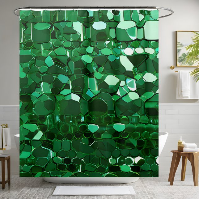 Shining Green Sequin Shower Curtain  (Creator Uploaded)