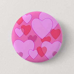 Shining heart Valentine background pink 6 Cm Round Badge