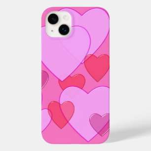 Shining heart Valentine background pink Case-Mate iPhone 14 Plus Case