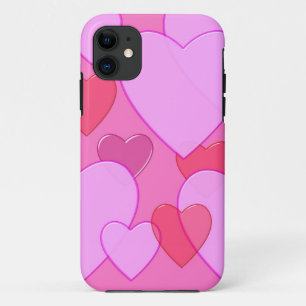 Shining heart Valentine background pink Case-Mate iPhone Case