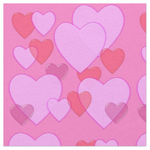 Shining heart Valentine background pink Fabric