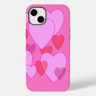 Shining heart Valentine background pink iPhone 14 Plus Case