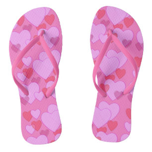 Shining heart Valentine background pink Jandals