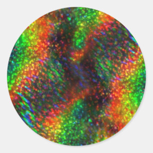 Shining Holographic Bright Rainbow Lights Glitter Classic Round Sticker