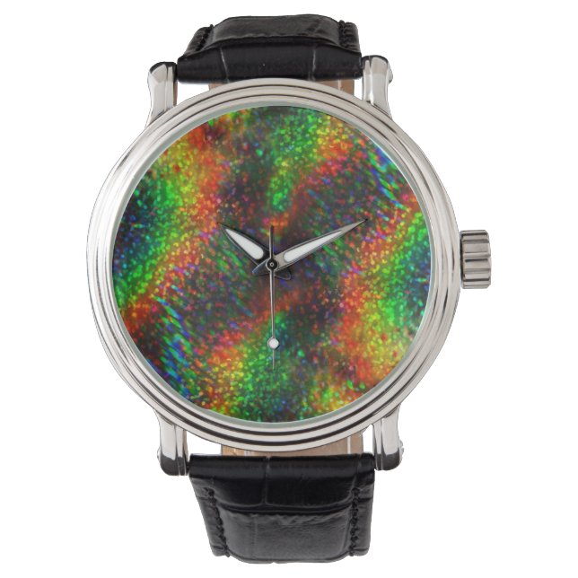 Shining Holographic Bright Rainbow Lights Glitter Watch (Front)