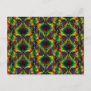 Shining Holographic Rainbow Lights Glitter Leaf Postcard