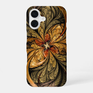 Shining Leaves Abstract Fractal art iPhone 16 Case