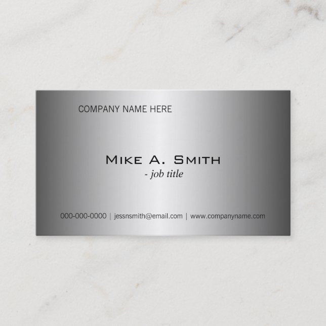 Shining metal like engineering business cards (Front)