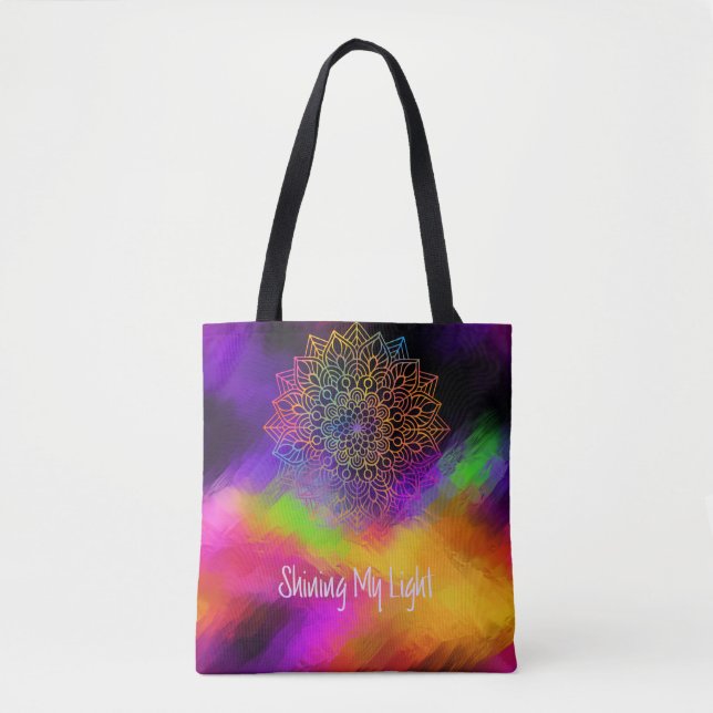 Shining My Light Mandala Multi-colour Abstract Tote Bag (Front)