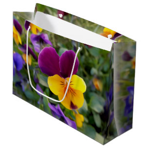 Shining pansies large gift bag