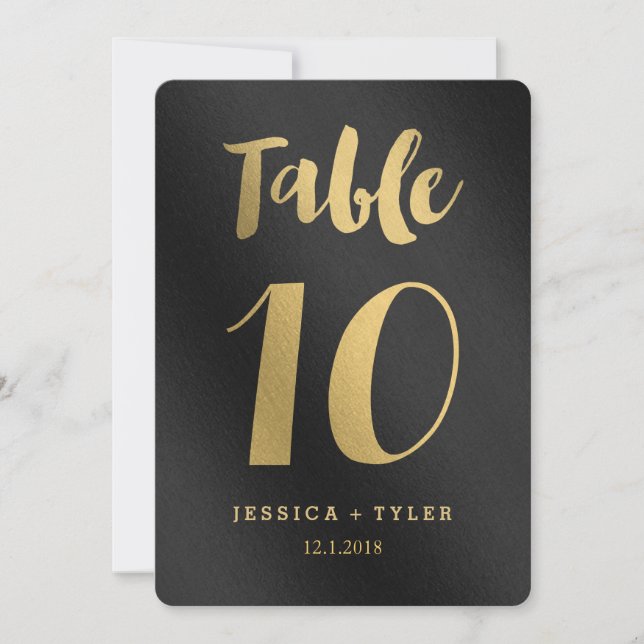 Shining Promise Double Sided Table Number Card (Front)