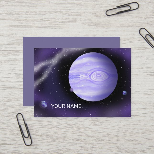 Shining purple planet. business card (Front/Back In Situ)