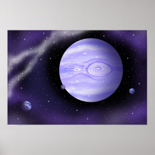 Shining purple planet. poster