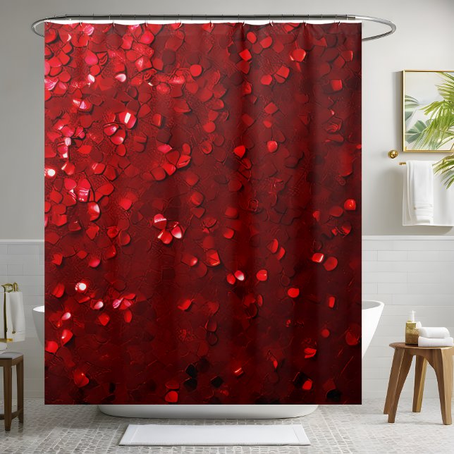 Shining Red Sequin Shower Curtain (Creator Uploaded)