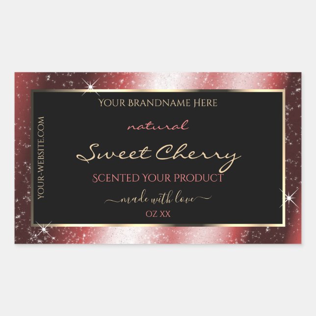 Shining Red Sparkle Glitter Frame Product Label (Front)