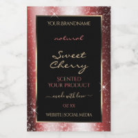 Shining Red Sparkle Glitter Frame Product Label