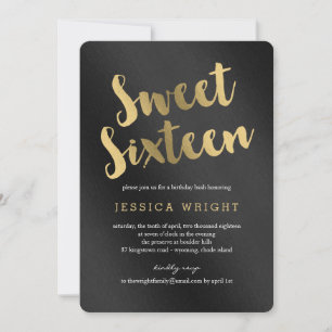 Shining Script Sweet Sixteen Party Invitations