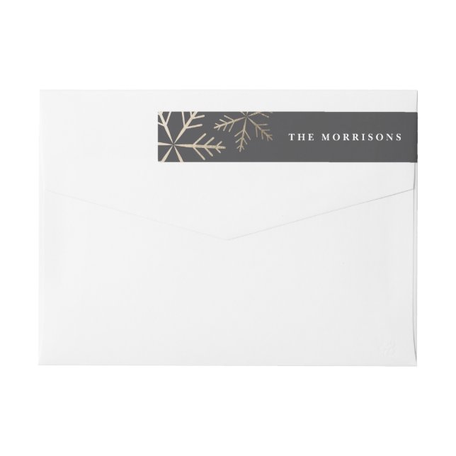 Shining Snowflake Faux Foil Return address label (Back)