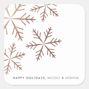 Shining snowflake faux foil winter holiday sticker