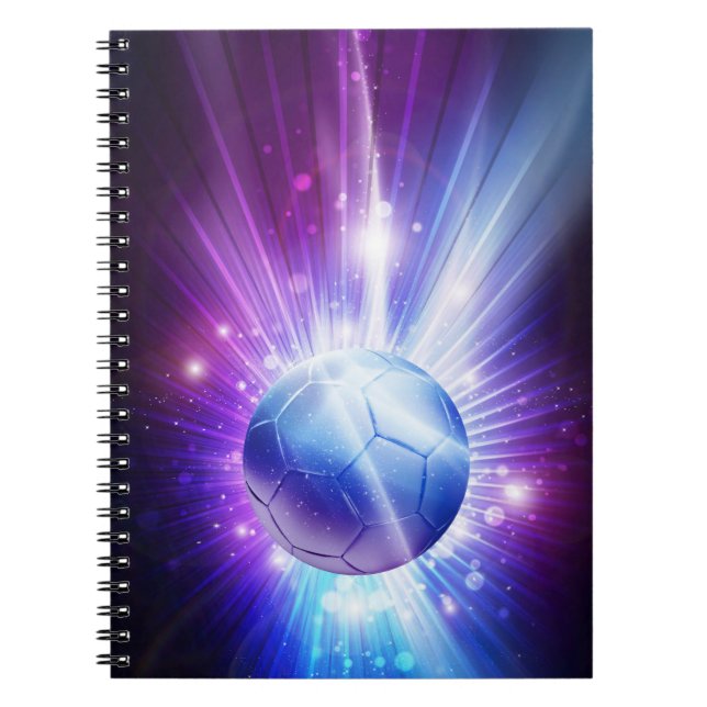 Shining Soccer Ball Football Spiral Notebook (Front)