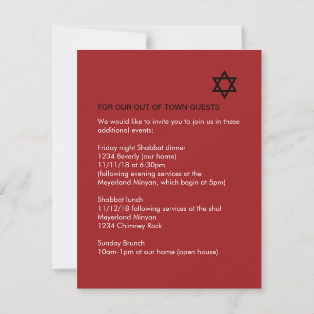 Shining Star Bar / Bat Mitzvah Enclosure Card (Front)