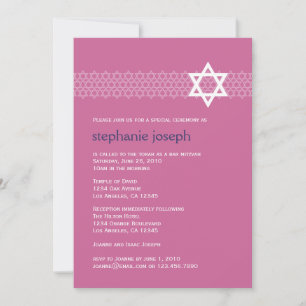 Shining Star Bat Mitzvah Invitation