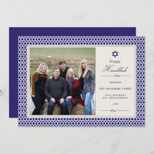 Shining Star Hanukkah Photo Flat Card