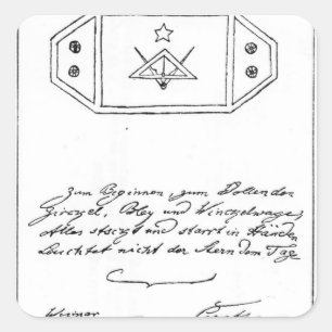 Shining star over square and Compass and lead Sticker