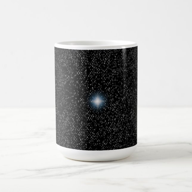 Shining Star Silver Stars on Black Custom Mugs (Center)