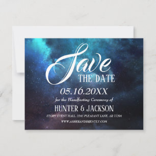Shining Stars Blue Nebula Dark Save the Date