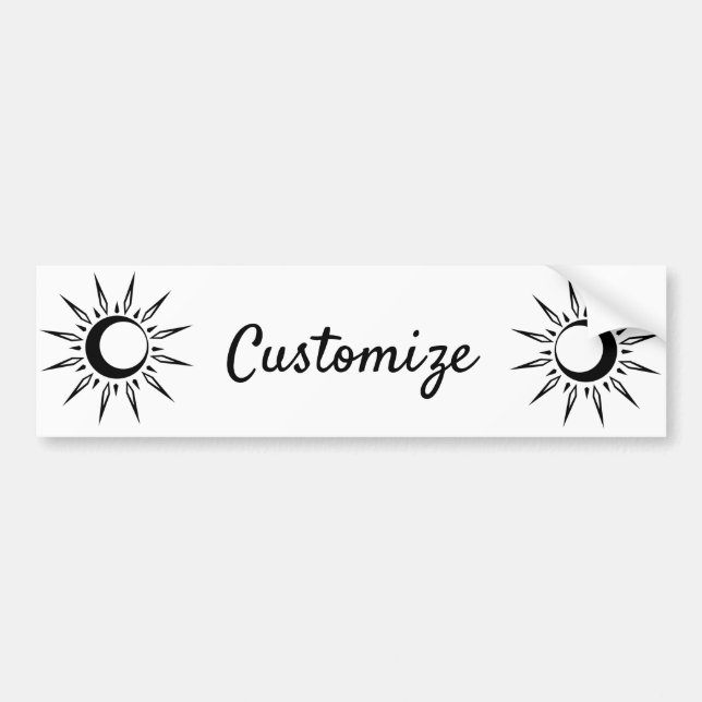 Shining Sun Crescent Moon Thunder_Cove Bumper Sticker (Front)