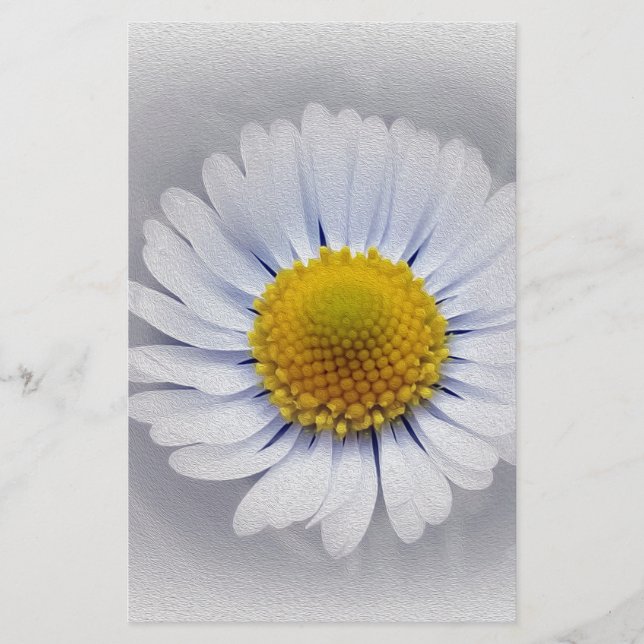 shining white daisy stationery (Front)