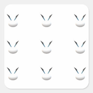 SHINING WHITE GLOBES MODERN ART LESS IS MORE SQUARE STICKER