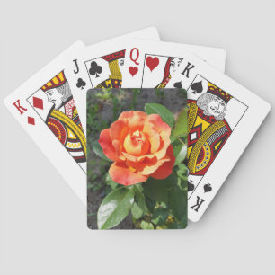 shining yellow rose playing cards