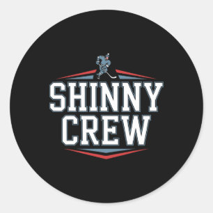 Shinny Crew Play Pond Hockey Classic Round Sticker